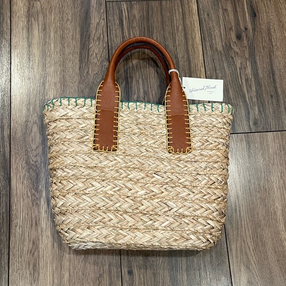 NWT Universal Thread Beige Straw Mini Tote Bag Purse - Picture 5 of 7